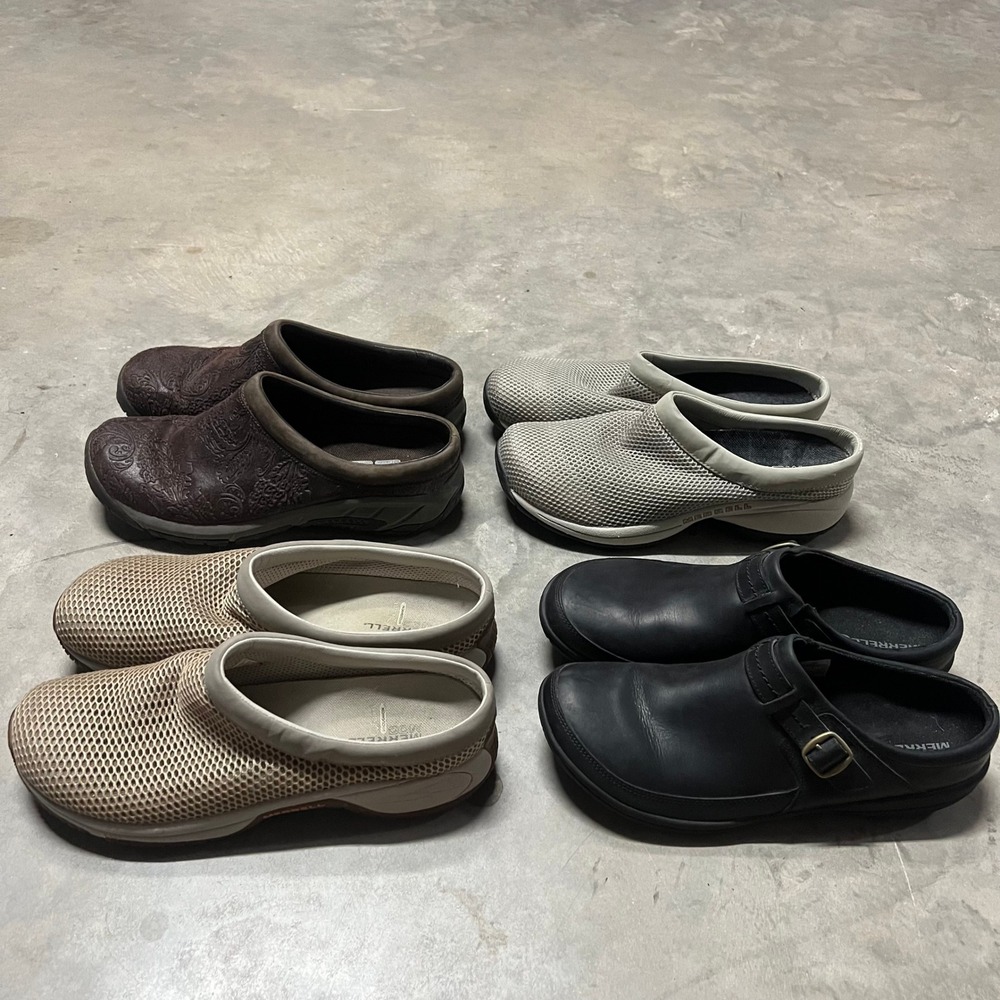 Merrell Womens Size 10 Clogs Mules Lot 4 Encore Primo Breeze Leather Mesh Shoes